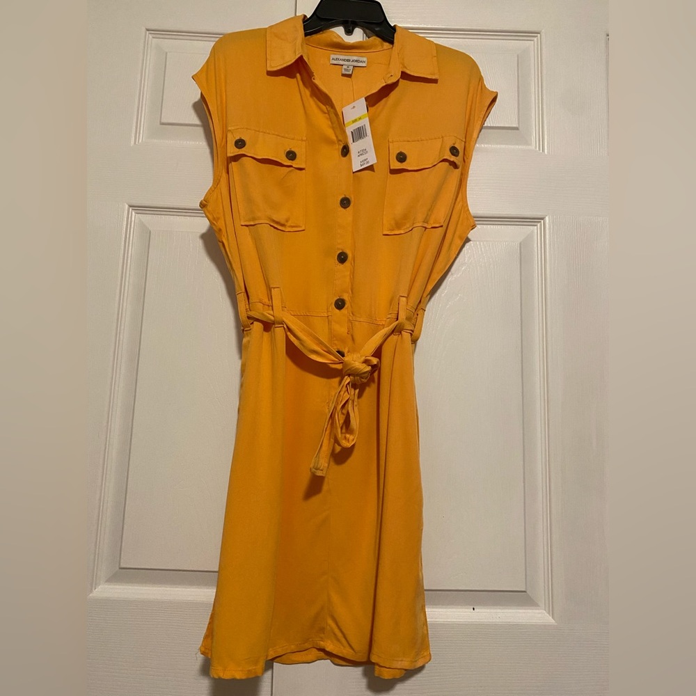 Mustard size M tie dress